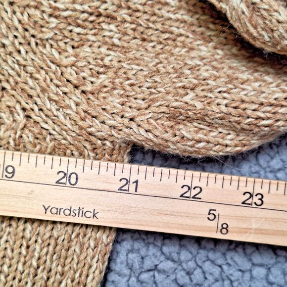 St Johns Bay Womens XL Cable Knit Fisherman Cardigan Pockets Beige Classy Cozy - Picture 9 of 10